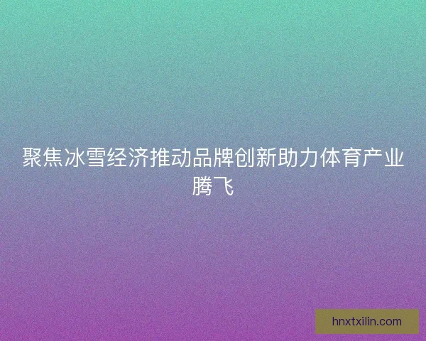 聚焦冰雪经济推动品牌创新助力体育产业腾飞 聚焦冰雪经济推动品牌创新助力体育产业腾飞