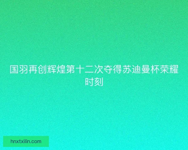 国羽再创辉煌第十二次夺得苏迪曼杯荣耀时刻
